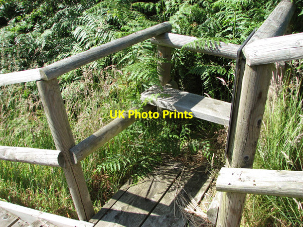 Photo 6"x4" Seat beside the steps to the bird hide at Walsey Hills Newgate\/TG0543 c2014