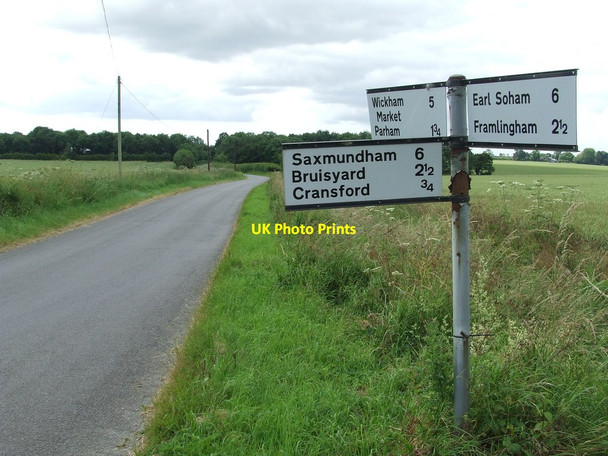 Photo 6"x4" Direction Sign Cransford c2014