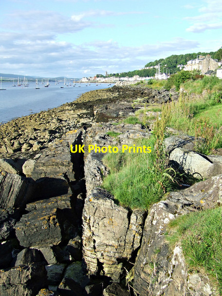 Photo 6"x4" Rocks on the shore at Gourock Gourock c2014