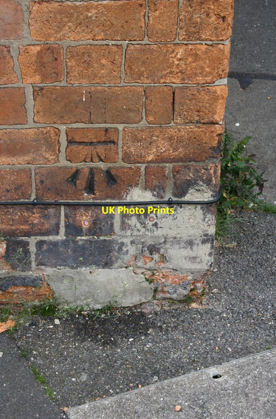 Photo 6"x4" Benchmark on #6 Eton Road Grantham c2014