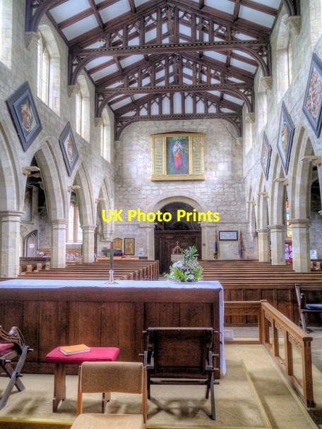 Photo 6"x4" St Mary's Church, The Nave Viewed from the Chancel Masham c2014