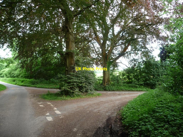 Photo 6"x4" Triangular road junction, Brockwood Bottom West Meon Woodlands c2014