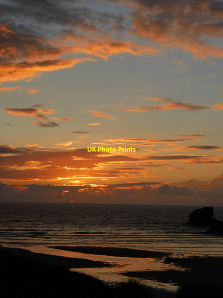 Photo 6"x4" Another stunning Cornish sunset Porthcothan c2014