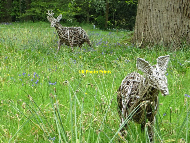 Photo 6"x4" Wicker Deer Lower Basildon c2014