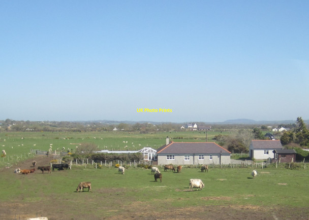 Photo 6"x4" From a Chester-Holyhead train - Scattered settlements in central Anglesey Malltraeth c2015