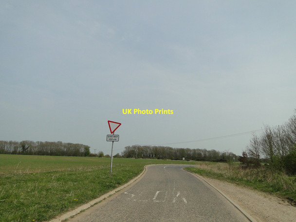 Photo 6"x4" Wonky road sign Botesdale c2015