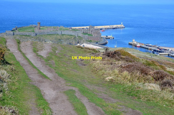 Photo 6"x4" Peel Castle and harbour Peel\/SC2484 c2015