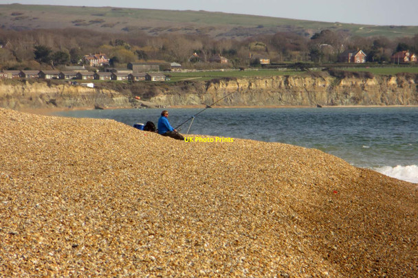 Photo 6"x4" Fishing on Hurst Beach Keyhaven c2015