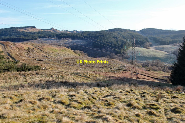 Photo 6"x4" Pylon line above Douglas Water Auchindrain c2015
