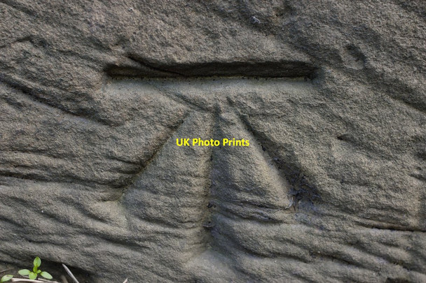 Photo 6"x4" Cut Bench Mark, Gelderd Road Railway Bridge Far Royds c2015