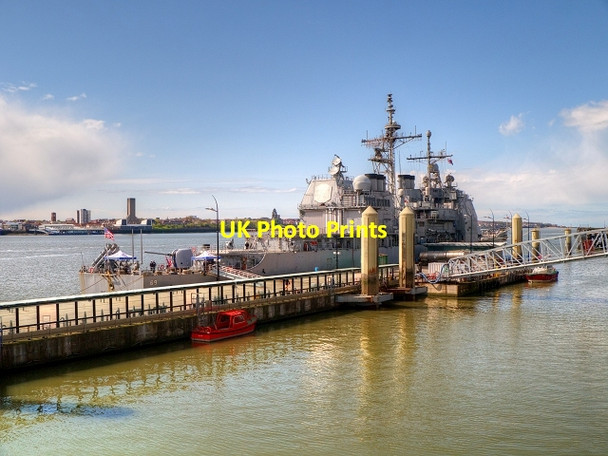 Photo 6"x4" US Warship, Liverpool Waterfront Seacombe c2015