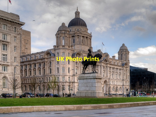 Photo 6"x4" Port of Liverpool Building and Edward VII Monument, Pier Head Seacombe c2015