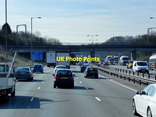 Photo 6"x4" Railway Bridge over M6 near Garswood Ashton-in-Makerfield c2015