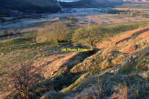 Photo 6"x4" Old bank and drainage at Auchindrain Auchindrain c2015
