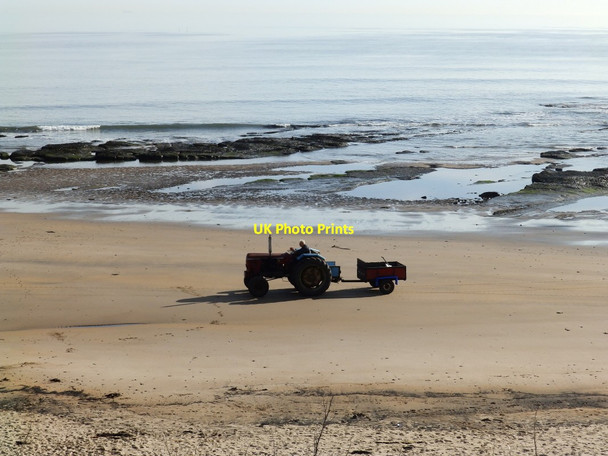 Photo 6"x4" Tractor on Cresswell Beach Cresswell\/NZ2993 c2015