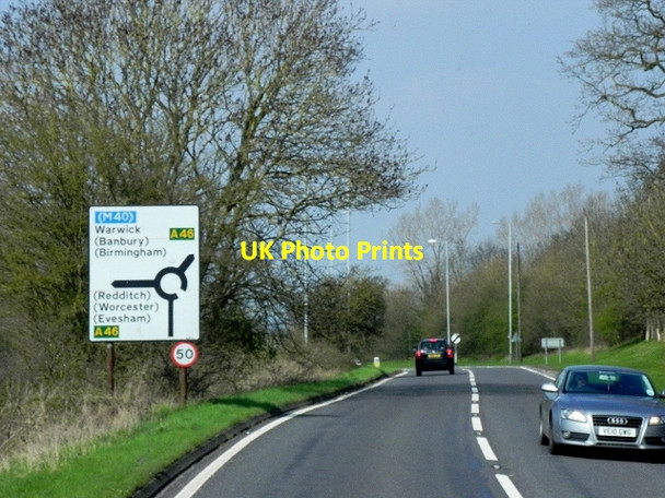 Photo 6"x4" A439 approaching Junction with A46 Heath End\/SP2360 c2015