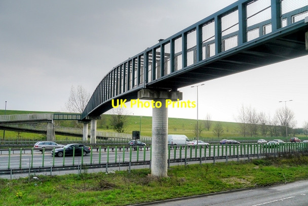 Photo 6"x4" Footbridge over the M4 at Langley Slough\/SU9979 c2015