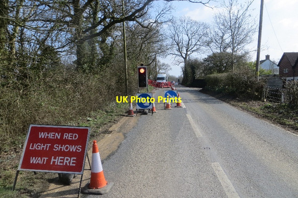 Photo 6"x4" Temporary traffic lights, A352 Longburton c2015