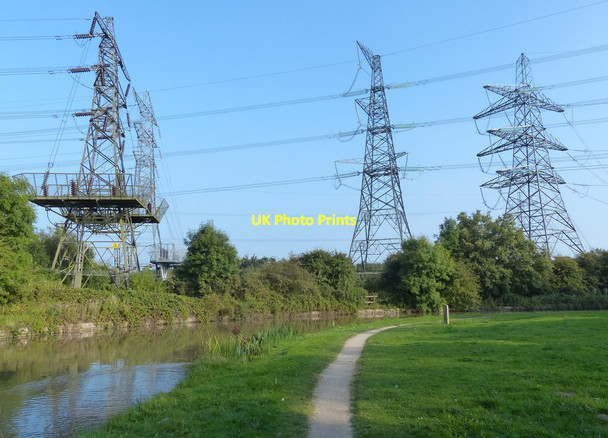 Photo 6"x4" Electricity pylons next to the Oxford Canal Bedworth c2014