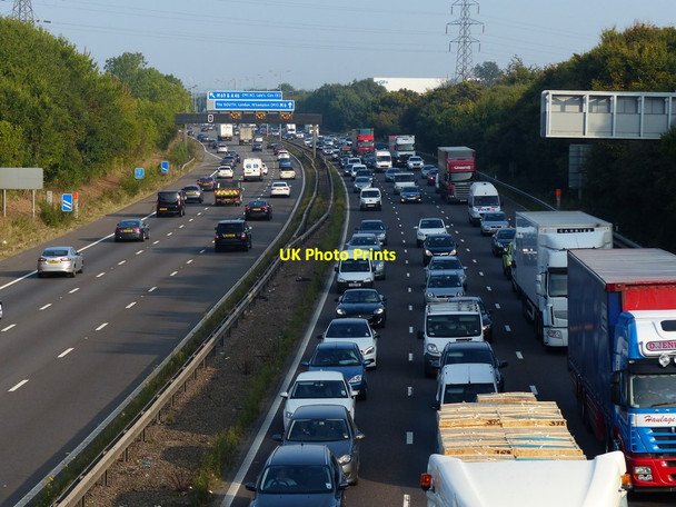 Photo 6"x4" Rush hour traffic on the M6 motorway Potter's Green\/SP3782 c2014
