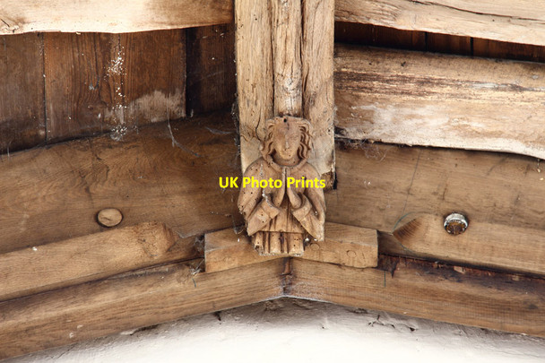 Photo 6"x4" All Saints, Little Casterton - Roof angel Stamford\/TF0207 c2015