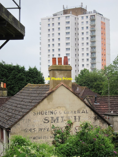 Photo 6"x4" Ghost sign and tower block Hastings\/TQ8110 c2014