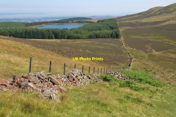 Photo 6"x4" Bonaly Reservoir from Harbour Hill Torphin c2014