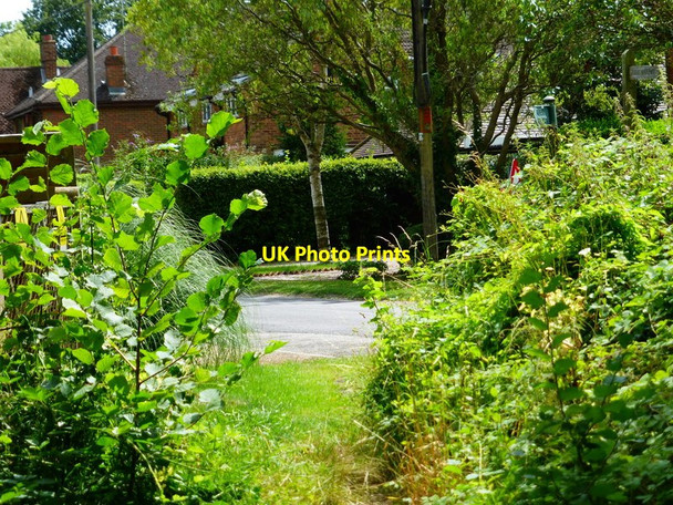 Photo 6"x4" Footpath reaches Chapel Lane Brookwood c2014