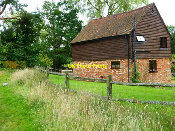 Photo 6"x4" Footpath by house near White's Farm Pirbright c2014
