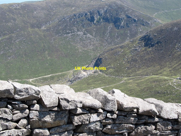 Photo 6"x4" The disused granite quarry on Slieve Bearnagh viewed from the slopes of Slieve Meelmore Kilcoo c2014