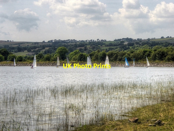 Photo 6"x4" Sailing on Lake Burwain (Lower Foulridge Reservoir) Colne\/SD8940 c2014