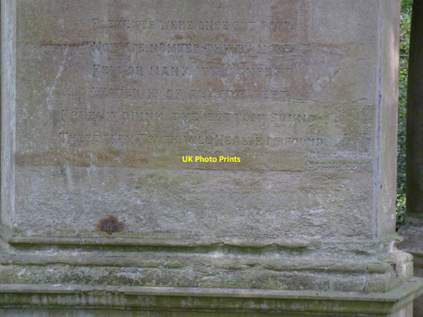 Photo 6"x4" Inscription, Ossington Hall well Ossington c2014