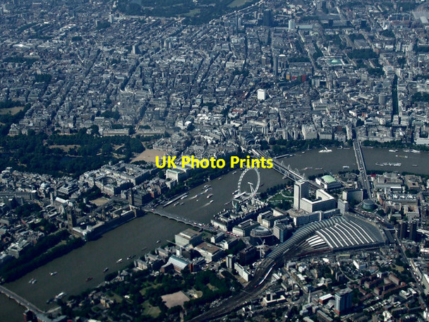Photo 6"x4" Central London from the air Westminster c2014