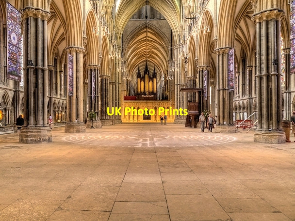 Photo 6"x4" Lincoln Cathedral Nave Lincoln c2014
