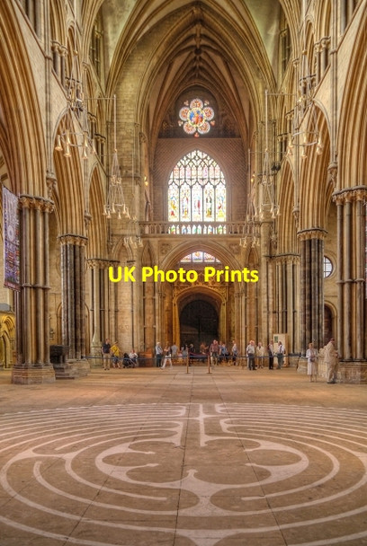 Photo 6"x4" Lincoln Cathedral Nave (Looking West) Lincoln c2014