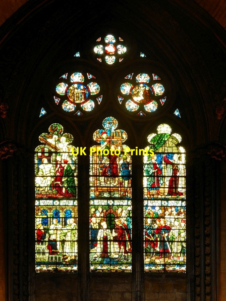 Photo 6"x4" Lincoln Cathedral Stained Glass, The Life of St Hugh Lincoln c2014