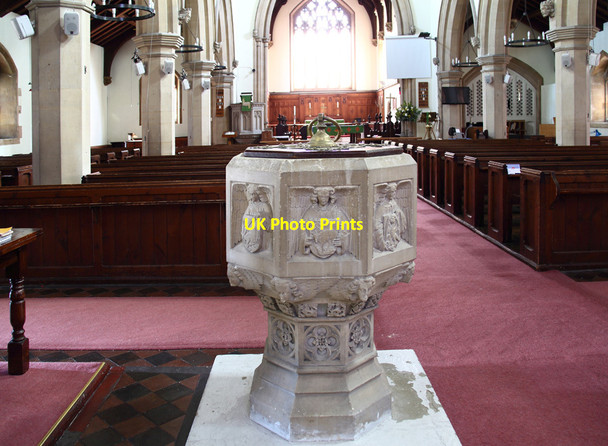 Photo 6"x4" St John the Baptist, Isleworth - Font Isleworth c2014