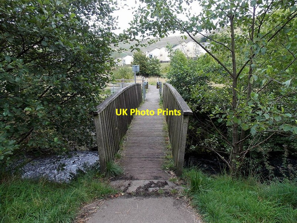 Photo 6"x4" Wooden footbridge over the Afon Garw in Blaengarw Pontycymer c2014