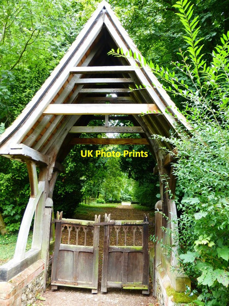 Photo 6"x4" Lych gate at Chawton Cemetery Chawton c2014