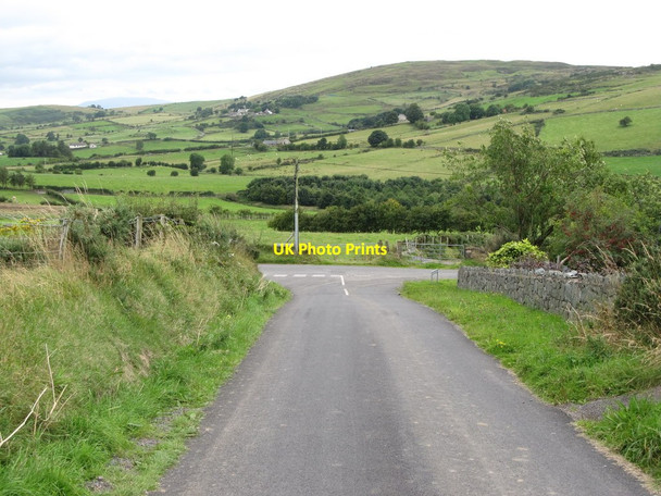 Photo 6"x4" Dolmen Road descending westwards to the junction with Legananny Road Finnis c2014