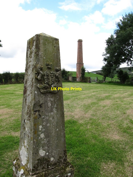 Photo 6"x4" A pillar with a coat of arms in the old Drumgooland Graveyard Ballyward c2014
