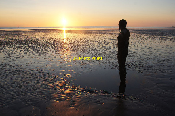 Photo 6"x4" Sunset on Blundellsands beach Crosby\/SJ3198 c2014
