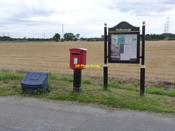 Photo 6"x4" Fledborough postbox ref NG22 166 and village notice board High Marnham c2014