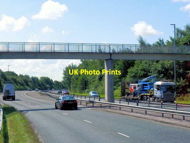 Photo 6"x4" Footbridge over the Wilmslow-Handforth Bypass at Handforth Dean Gillbent c2014