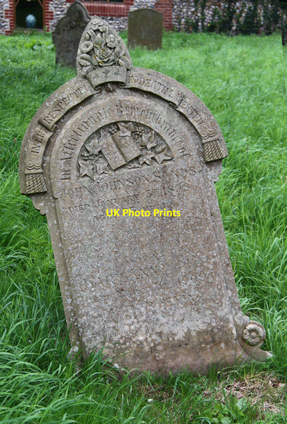 Photo 6"x4" All Saints, Sharrington - Gravestone Sharrington c2014 P1