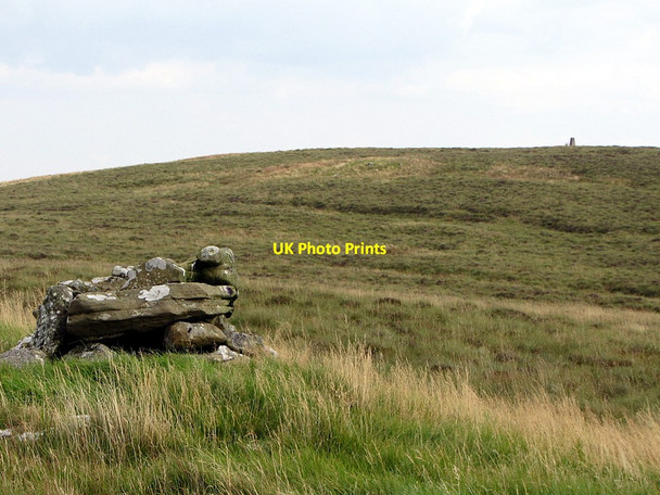 Photo 6"x4" Trig point on Larriston Fells from west Larriston c2014