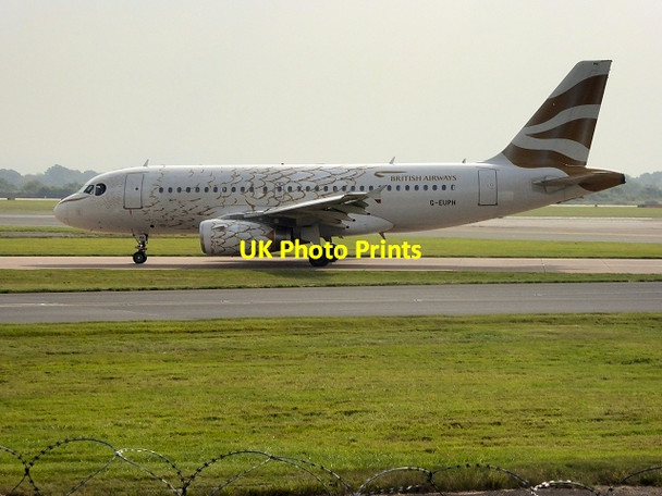 Photo 6"x4" Golden Dove Airbus at Manchester Airport Thorns Green c2014