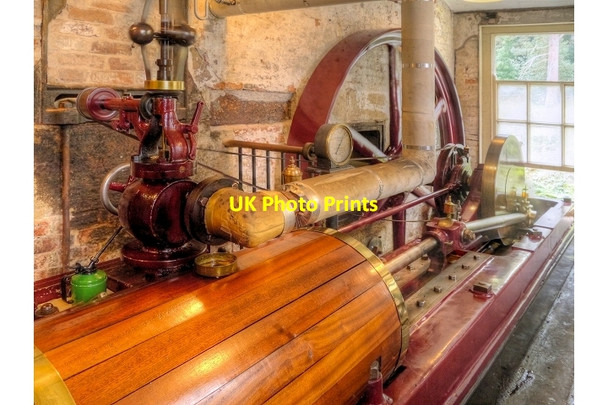 Photo 6"x4" Quarry Bank Mill, Horizontal Steam Engine Styal c2014
