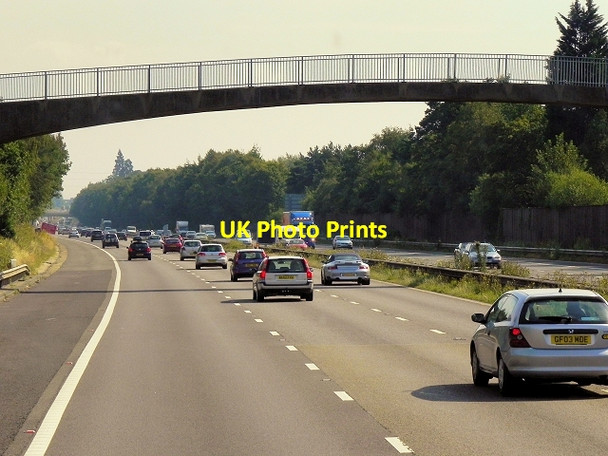 Photo 6"x4" Footbridge over the M3 at Camberley Camberley c2014