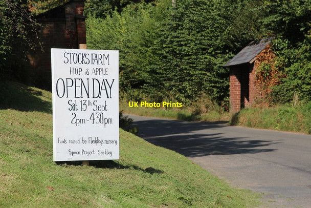 Photo 6"x4" Hop & Apple Open Day sign Suckley c2014